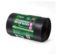 BIN IT 40 Everyday 70L Strong & Secure, Refuse Sacks, Bin Bags, Bin Liners, Flat Top, Recycled, Tear Resistant, 30 μm, Perfect for Everyday Use, Household, Office, Kitchen & Caterers