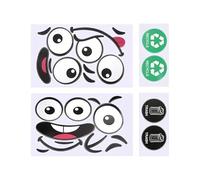 Bin Labels | 8 Sheets Lid Stickers with Funny Expressions, Cartoon Expressions Bin Stickers | For Indoor/Outdoor Containers, Kitchen, Refrigerator, Bucket