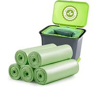 Bin Liners 100 Counts, 20L Small Biodegradable Food Waste Bags Recycle 4-6 Gallon Garbage Bag, Thick Degradable Rubbish Bag Compostable For Household Garden Trash Bags in Kitchen, Office, Home, Pet