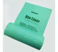 Bin Liners Made from Plants Kitchen Bin Bags Food Waste Bangs 6L 10L Thick design Leak-proof Super Strong Bin Bags Green Color (6L)