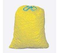 Bin Liners with Drawstring, 60 L, Yellow, Pack of 20