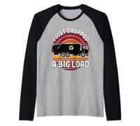 Bin Lorry Funny Big Load UK Bin Man Dust Cart Refuse Truck Raglan Baseball Tee