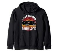 Bin Lorry Funny Big Load UK Bin Man Dust Cart Refuse Truck Zip Hoodie