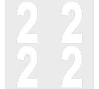 Bin Numbers for Wheelie Bins (0-9) - (Pack of 4 Stickers) White Self Adhesive Vinyl Wheelie Bin Numbers, 17.3cm Long Wheelie Bin Stickers for Waste bin, Garbage bin (No.2)
