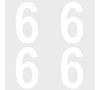 Bin Numbers for Wheelie Bins (0-9) - (Pack of 4 Stickers) White Self Adhesive Vinyl Wheelie Bin Numbers, 17.3cm Long Wheelie Bin Stickers for Waste bin, Garbage bin (No.6)