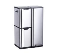 Relaxdays Waste bin, 3 compartments, 60 l