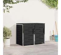 Bin Storage 2x240L Stainless Steel Black 138x77.5x112.5cm Soft-Close Ventilated