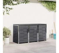 Bin Storage Anthracite Stainless Steel 207x77.5x112.5cm 3x240L Bins Expandable.