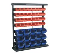 Bin Storage System 47 Bins Steel racking Blue Sealey