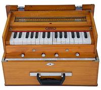 BINA 23B Deluxe, Harmonium, 2 1/2 Octaves, 32 Keys, Small, Portable, Compact, Special Reeds, Safri, Natural Color, Bag, Book, Kirtan, Musical Instrument Indian (PDI-411)