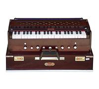 Harmonium BINA No. 17 Delux, In USA, Folding, Special Double Reed, Safri, Kirtan, 9 Stops, Rosewood Color, Coupler, Comes with Book and Nylon Bag (PDI-177)