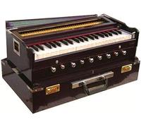 BINA No.17 Deluxe Harmonium, 2024 Edition, 3 1/2 Octaves, Checked & Retuned by Aakrati Musicals, Folding, Special Reeda, 9 Stops, Rosewood Color, Indian Keyboard