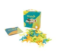 BINABO 60-Piece Creative Construction Game - Build Footballs, Cranes & More - Eco-Friendly Building Toy for Kids Age 4+ Flexible, Non-Toxic Chips in 4 Colours