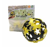 BINABO Click & Kick Football Construction Set - Build Your Own Kickable Ball - Eco-Friendly DIY Toy for Kids & Adults - Flexible & Durable for Freestyle Tricks - Made in Germany (yellow-black)