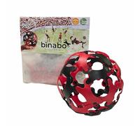BINABO Click & Kick Football Construction Set - Build Your Own Kickable Ball - Eco-Friendly DIY Toy for Kids & Adults - Flexible & Durable for Freestyle Tricks - Made in Germany (red-black)