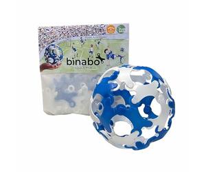 BINABO Click & Kick Football Construction Set - Build Your Own Kickable Ball - Eco-Friendly DIY Toy for Kids & Adults - Flexible & Durable for Freestyle Tricks - Made in Germany (blue-white)