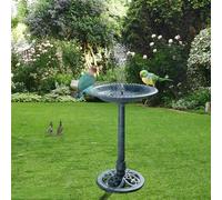 Binager Bird Bath with Solar Fountain for Outsides Garden, 24 Inch Height Green Birdbath with Solar Powered Water Fountain BirdBath for Outdoor Pool Yard Hotel Landscape Decor