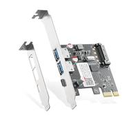 Binardat PCIE to USB 3.0 Expansion Card, 2 USB Type-A and 1 USB Type-C Ports, Self-Powered, Low Profile Bracket, USB3 Hub Controller Adapter for Windows 10/11