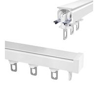 Binario Tenda Soffitto 1-6m Alluminio Resistente Montaggio Facile a Soffitto o Parete Scorle per Balcone Dezi Casa Divisorio Elee Muto Scivolo Bianco/Nero