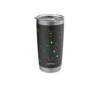 Binary Code Christmas Tree Programmer Coder Tech Holiday Stainless Steel Insulated Tumbler
