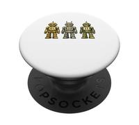 Binary Code Robot Retro 01 10 11 Programming Humor Vintage PopSockets Adhesive PopGrip