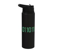 Binary Code Robot Tech 01 10 11 Cyber Circuit Stainless Steel Insulated Water Bottle