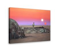 Binary Sunset Canvas Poster Wall Art Decor Print Picture Paintings for Living Room Bedroom Decoration 12x18inch(30x45cm)