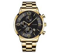 Binary Watches for Men Case Quartz Analog Wrist Watch (D, One Size)