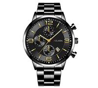 Binary Watches for Men Case Quartz Analog Wrist Watch (H, One Size)