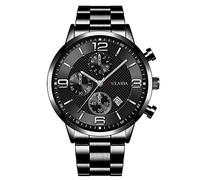 Binary Watches for Men Case Quartz Analog Wrist Watch (I, One Size)