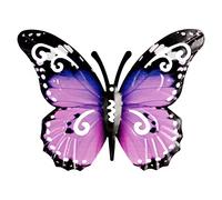 BinaryABC 3D Metal Butterfly Decor Wall Art Sculpture Hanging Decoration,Indoor Outdoor Garden Decoration (Purple)