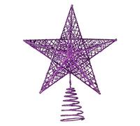 BinaryABC Christmas Tree Topper Star,Glittering Christmas Tree Decoration Ornaments,20cm (Purple)