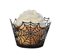 BinaryABC Halloween Cupcake Wrappers,Spider Web Cupcake Wrapper,Halloween Party Decorations Supplies 36Pcs