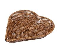 BinaryABC Heart Shaped Rattan Basket,Fruit Vegetables Bread Rattan Basket,Valentines Day Handmade Storage Basket,Mother Day Table Decorations Supplies