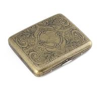 BinaryABC Vintage Metal Cigarette Case for Women & Men - Portable Stainless Steel Cigarette Holder with Flip Cover, Durable Storage Box,Stylish Design for Easy Carrying and Protection