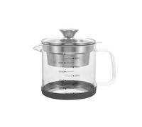 BinaryABC Yogurt & Nut Milk Stainless Steel Strainer, Glass Teapot with Mesh Filter, 1L, One Size, Dishwasher Safe