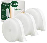 Binazon 3 Rolls - Silicone Weather Stripping Door Seal, Draft Seal Tape for Doors, Windows & Garage Doors, White, 35mm Width, 16.4ft Length Each, Total 49ft