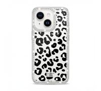 BinBoom Crystal Case for iPhone 13/14, Elegant Transparent Clear TPU Protective Cover for Women Girls, Luxury Bling Glitter Rhinestone Case with Leopard Print Pattern