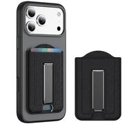 BinBoom for Magsafe Wallet Stand Adjustable Magnetic for Phone, 2-Card Holder With RFID Blocking, Slim Strong Magnetic Wallet for iPhone 17/16/15/14/13/12 Series, Not for 13/12 Mini, Black