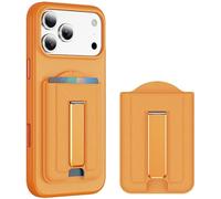 BinBoom for Magsafe Wallet Stand Adjustable Magnetic for Phone, 2-Card Holder With RFID Blocking, Slim Strong Magnetic Wallet for iPhone 17/16/15/14/13/12 Series, Not for 13/12 Mini, Orange
