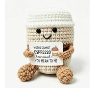BiNboubou Birthday Gift for Her Him, Handmade Crochet Espresso Cup