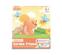 Binca Foam Sticker Mosaic Art Activity, 750+ 3D Glitter Foam Stickers, 5 Garden Animals with Display Arch, DIY Mess-Free Activities, Felt Craft Kits & Gifts for Boys & Girls Ages 5,6,7,8