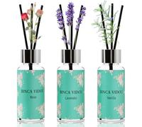 Binca Vidou Reed Diffuser Set of 3, Lavender Rose Vanilla Oil Reed Diffusers for Bedroom Living Room Office Aromatherapy for Gift & Stress Relief 35ml/1.18oz x 3