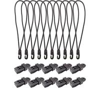 BINCKIN 20PCS Tarp Clips Short Bungee Cords with Hooks, Adjustable Tarpaulin Clip and Hook Bungees, Black Reusable Awning Clips and Bungee Cord with Hook
