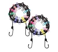 BINCKIN Retractable Travel Clothes Line, Portable Washing Line with Pegs, Holiday Clothes Lines for Balcony, Laundry Line Outdoors with 12 Colorful Clothespins, Camping Accessories Drying Line 2PCS