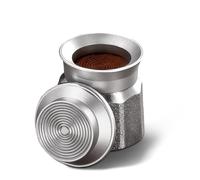 Bincoo Aluminum Coffee Tamper for Moka Pot,Italian Coffee Maker Dosing Funnel For Moka 2 Cups (Sliver)