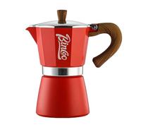 Bincoo Espresso Maker Stovetop, Moka Pot 3 Cups, Espresso Pot Classic Italian Coffee Maker,Single Safety Valve (Red, 6 Cup)