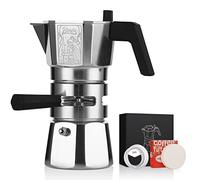 Bincoo GYKF0540 100ML Stovetop Espresso Maker Double Valve Espresso Coffee Pot Constant Temperature Moka Pot Coffee Accessories Italian Coffee Macine for Home (Silver)