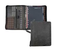 Bind 15503 - System planner folder made of split washed leather in vintage look, brown, approx. 24.5 × 20 × 4 cm, with A5 appointment calendar