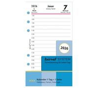 BIND B260326 Calendar Insert for Daily Calendar A6, Timer Insert for Calendar Year 2026, 1 Day / 1 Page, Appointment Calendar with System, Calendar for Bind System Planner and Standard Time Planner